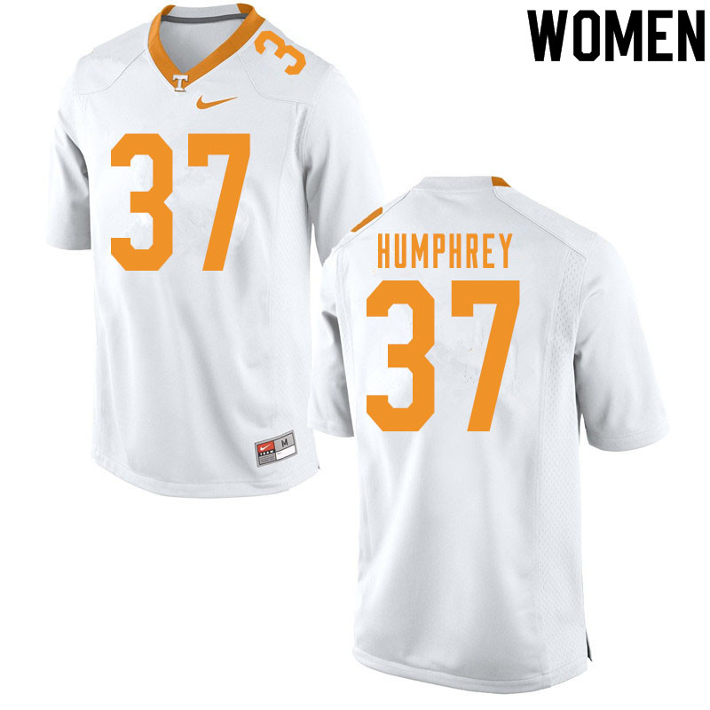 Women #37 Nick Humphrey Tennessee Volunteers College Football Jerseys Sale-White
